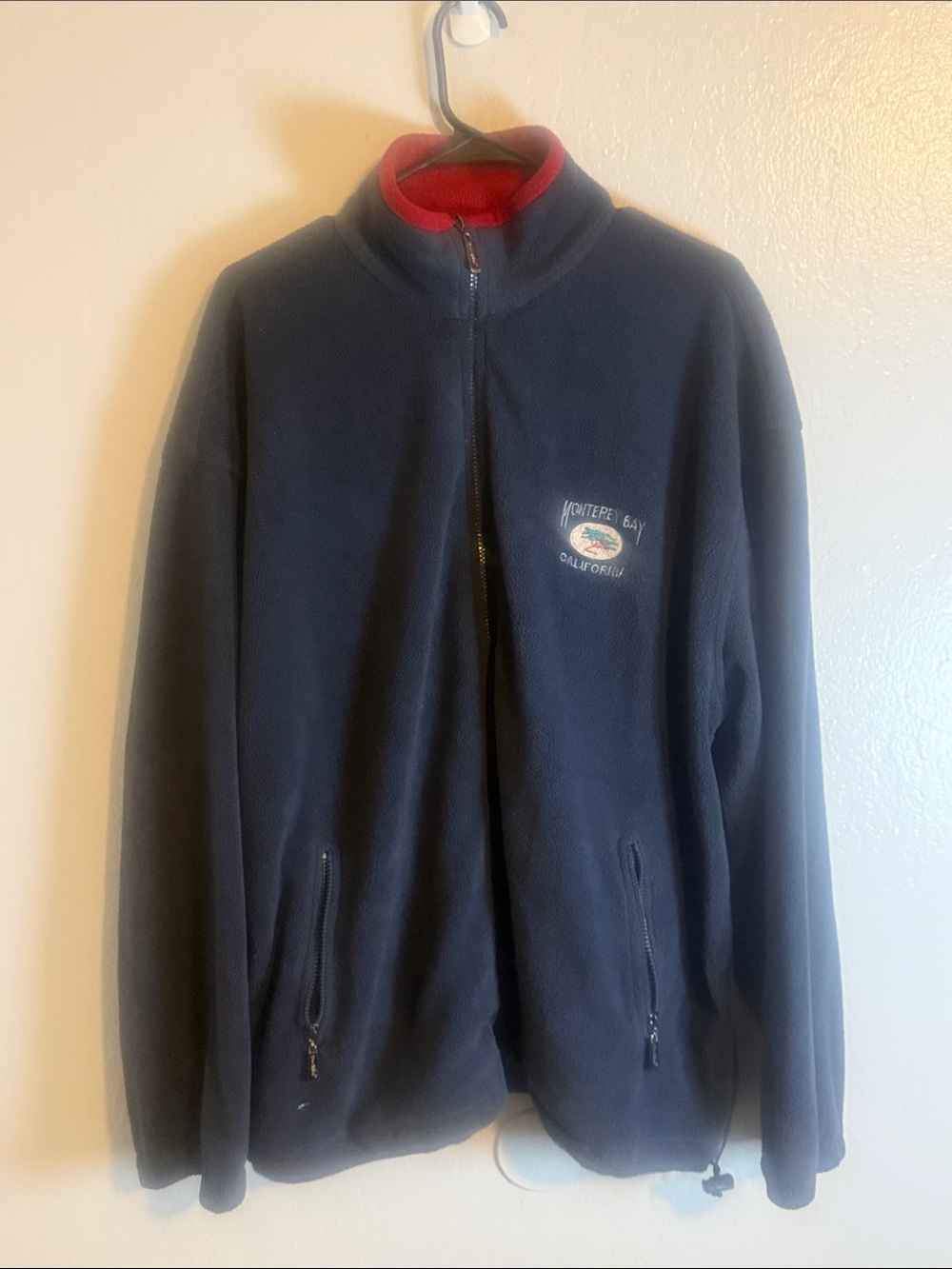 Monterey Bay Navy Fleece Jacket with Multicolor Logo